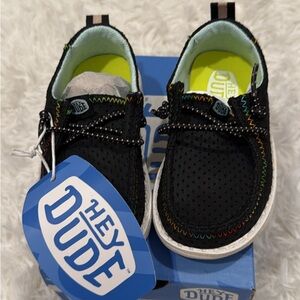 Hey Dude Black Kids Shoes 6c